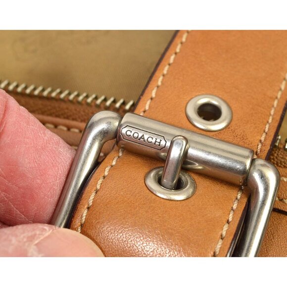 AUTHENTIC COACH SOFT LEATHER SHOULDER BAG PURSE TAN #9554 - Picture 7 of 15